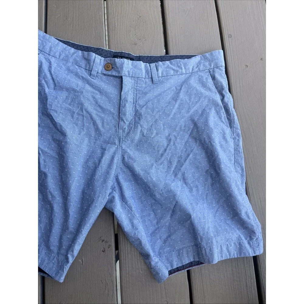 TED BAKER London Lot of 2 Men's Chino Shorts Flat Front Summer Wear Blue Size 38